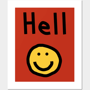 Halloween Horror Hello Greeting Hell with Smiley Face Posters and Art